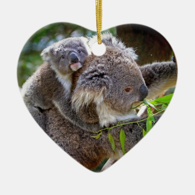 Cute Koalas Julgransprydnad Keramik (Framsidan)