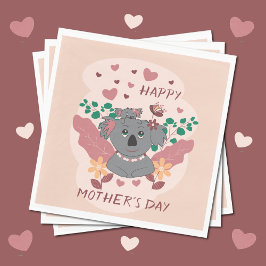 Cute Koalas Mors dag Pappra Napkins Pappersservett