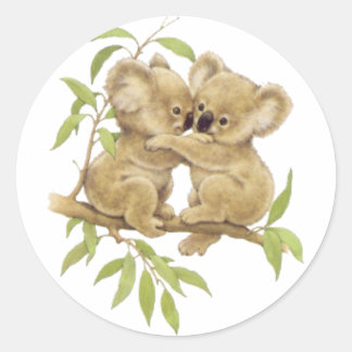 Cute Koalas Runt Klistermärke