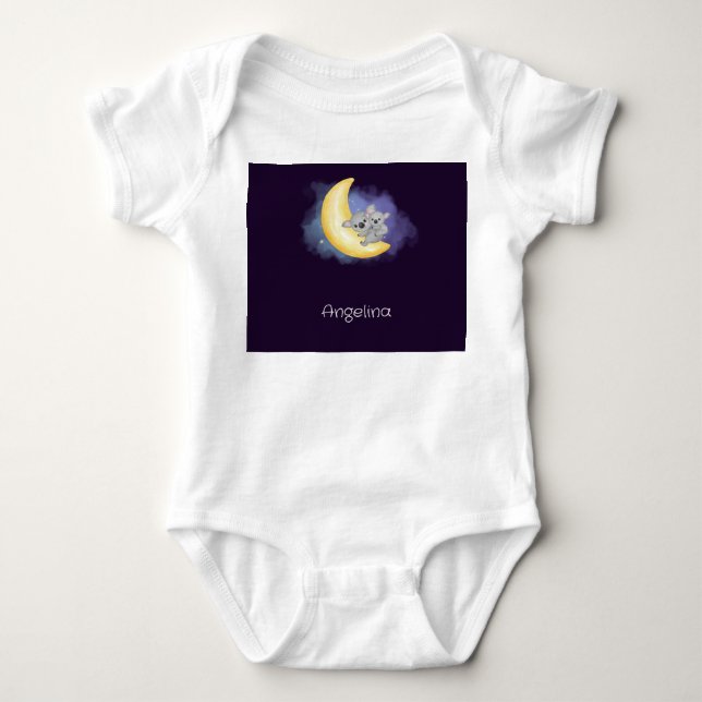 Cute Koalas vid Måne T Shirt (Framsida)