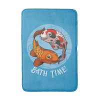 Cute Koi Carp Bath Time! Simma fiskens Tecknad