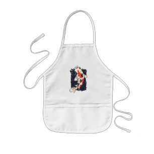 Cute Koi Fish with Red White Black Färg Barnförkläde