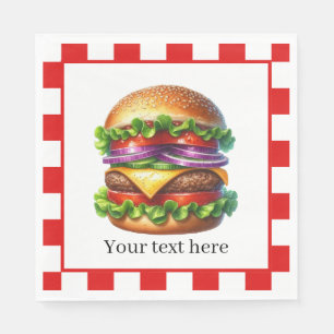 Cute-koka ut hamburger anpassade party Papprare Pappersservett