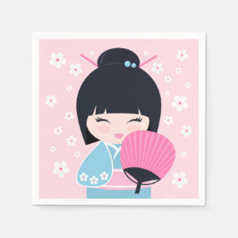 Cute Kokeshi Doll Pappersservett