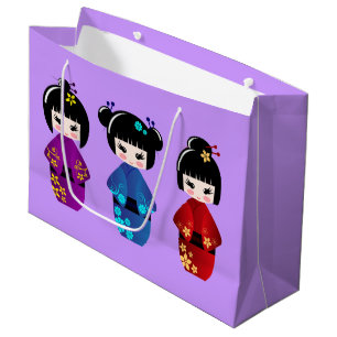 Cute kokeshi dolls tecknad tjej