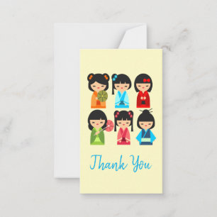 Cute Kokeshi Japanska dockor Anteckningskort