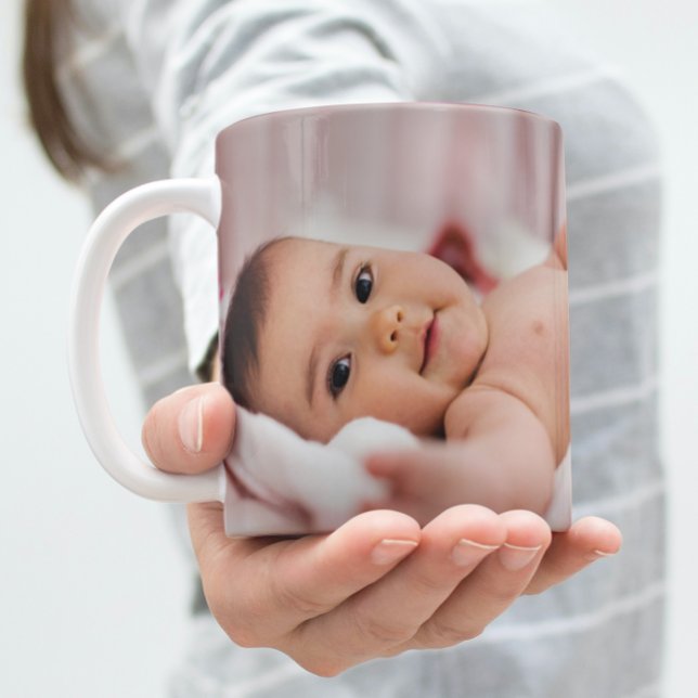 Cute kommer du att bli Godfader Baby Photo Baptism Kaffemugg (Skapare uppladdad)