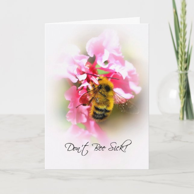 Cute kommer snart, Humla på Rosa Flowers Kort (Framsida)
