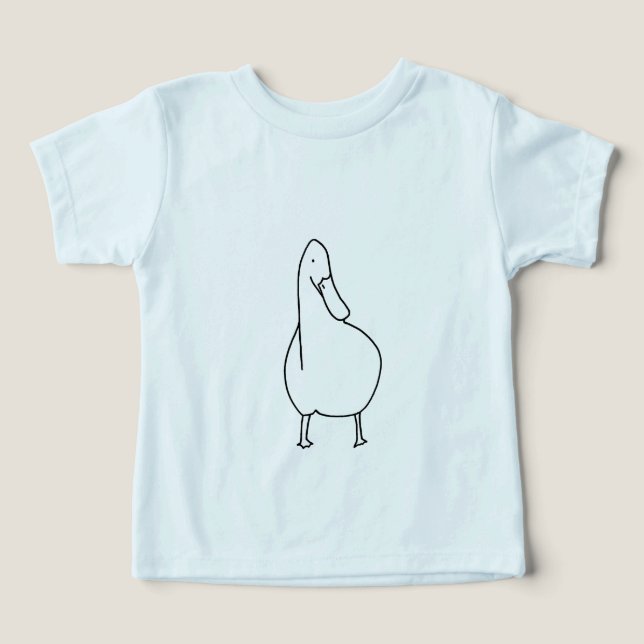 Cute konst, teckning vid t-shirts med anka (Design Framsida)