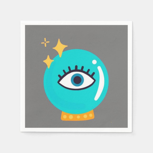 Cute konstig-kristaller i tredje öga boll pappersservett (Framsidan)