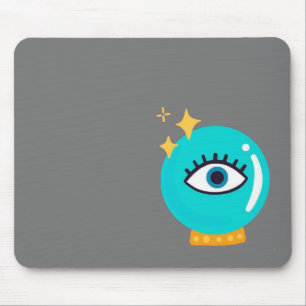 Cute konstig magiska kristaller boll öga musmatta