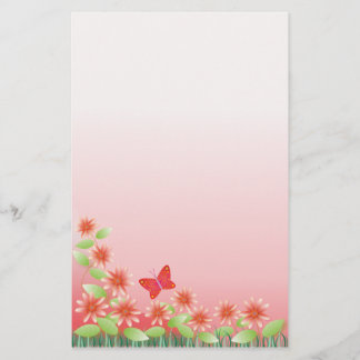 Cute-kontorsmateriel: Daisy och fjäril Brevpapper