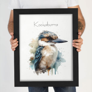 Cute Kookaburra på ett gren-anpassade Poster