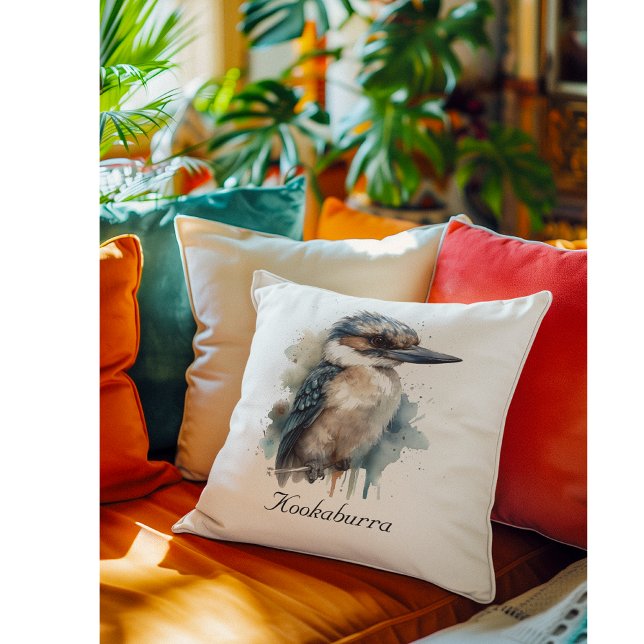 Cute Kookaburra på Gren, anpassningsbar Kudde (Skapare uppladdad)