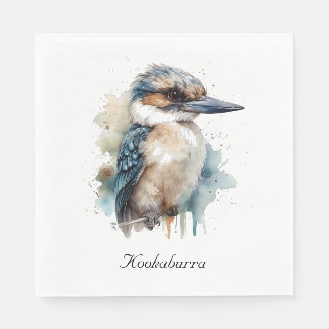 Cute Kookaburra på Gren, anpassningsbar Pappersservett (Framsidan)