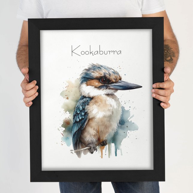 Cute Kookaburra på Gren, anpassningsbar Poster (Skapare uppladdad)
