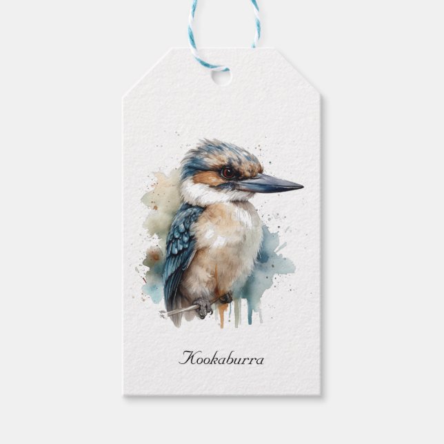 Cute Kookaburra på Gren, anpassningsbar Presentetikett (Framsidan)