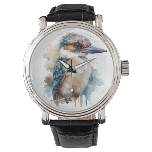 Cute Kookaburra på Gren Armbandsur (Framsida)