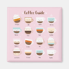 Cute kopp kaffe på ljus rosa magnet