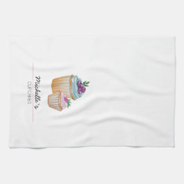 Cute Kopp, kakor och fruktvattenfärg Kökshandduk