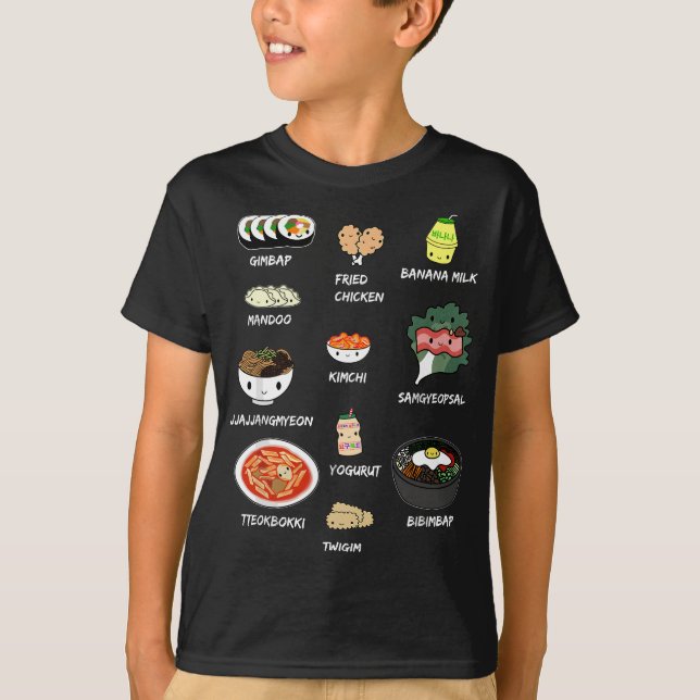 Cute Korean Food , Bibimbap och koreanska estetisk T Shirt (Framsida)