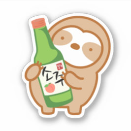 Cute koreansk Peach Soju Sloth Sticker Klistermärken