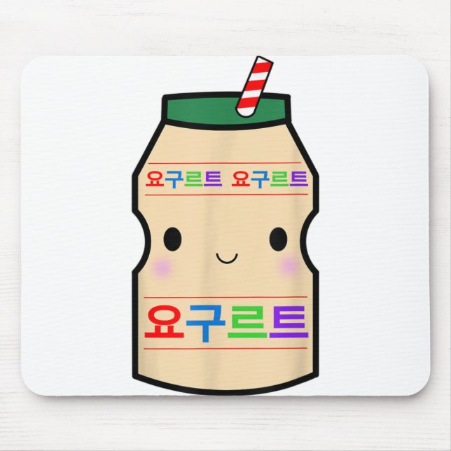 Cute Koreansk Yogurt Drink Shirt Kpop Koreansk Dra Musmatta (Framsidan)