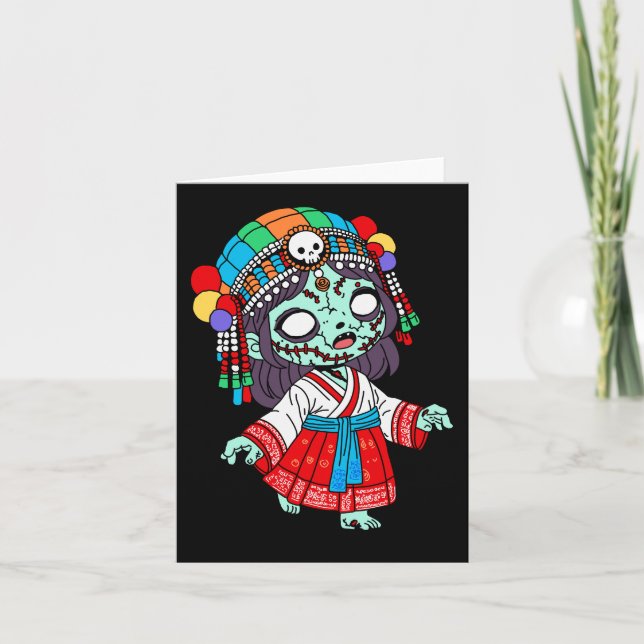 Cute Koreanska Zombie Anteckningskort (Framsida)