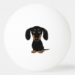 Cute Kort HLED Black och Tan Dachshund Mönster Pingisboll