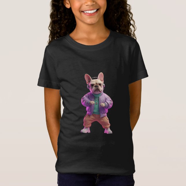 Cute Kpop Bulldog Dancer Anime Graphic T-Shirt (Framsida)