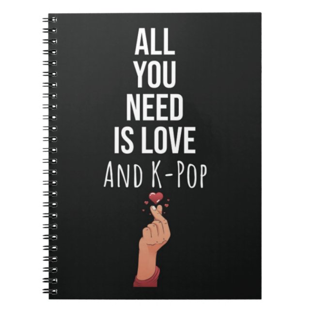 Cute Kpop Gift Ideas Älskare Finger Heart Anteckningsbok (Framsidan)