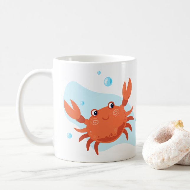 Cute krab. Undervattensvärlden. ​ Kaffemugg (Med munk)