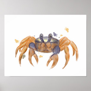 Cute krabba teckning poster