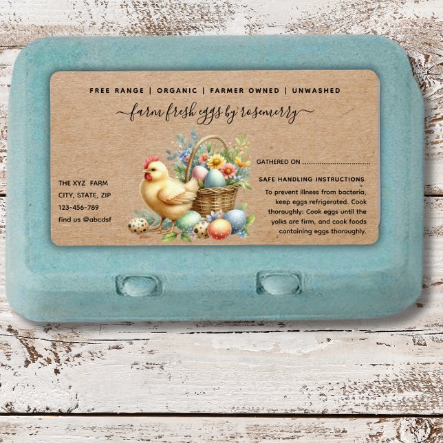 Cute kraft Egg Carton Label Fraktsedel (Skapare uppladdad)