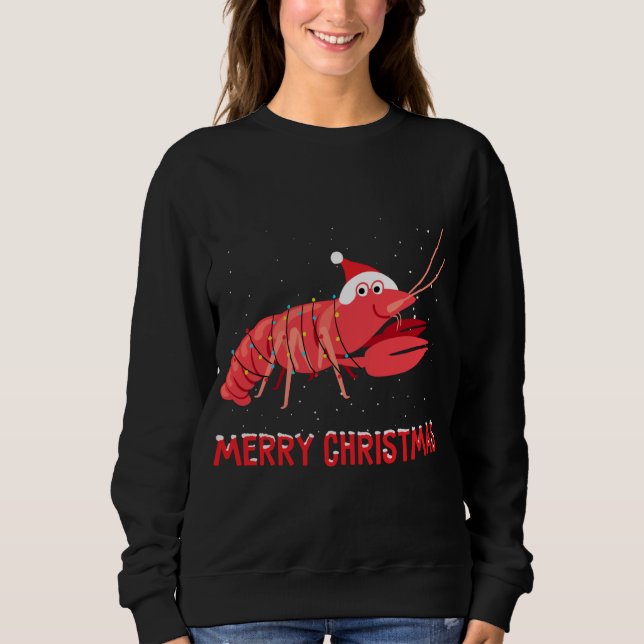 Cute kräftor Julgran Ljus T Shirt (Framsida)