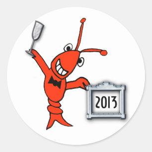 Cute Kräftor/Lobster 2013 Sticker Runt Klistermärke