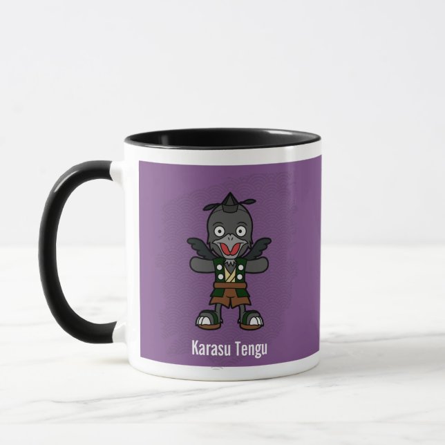 Cute Kråka Tengu Yokai-Japansk Folklore Mugg (Vänster)
