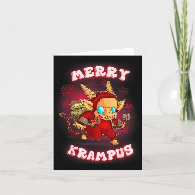 Cute Krampus Pajamas Kids Mens Womens Christmas  Kort (Framsida)