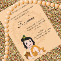 Cute Krishna-kort för födelsedag - Krishna-konst