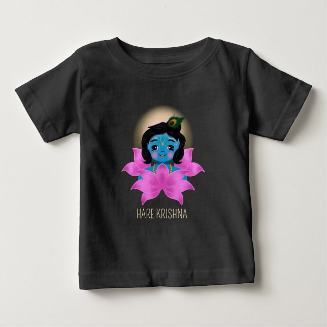 Cute Krishna Radha india - Krishna art T Shirt (Framsida)
