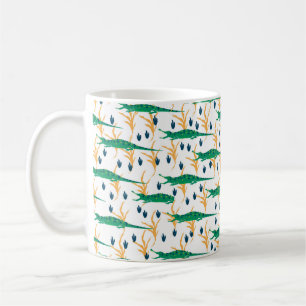 Cute krokodiles sömlös mönster. Tecknad djur. Kaffemugg