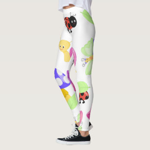 Cute Kryp Nature Mönster Leggings Women's Unique