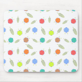 Cute kryp och löv sömlös mönster musmatta
