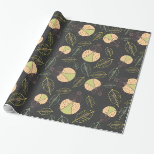 Cute kryp och löv sömlös mönster presentpapper