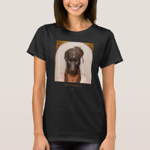 Cute, kuddigt ansikte, porträtt i en antikens hund t shirt