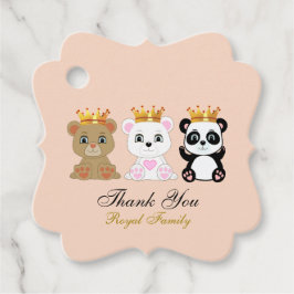 Cute Kung Bears Tack Gåvor Etiketter
