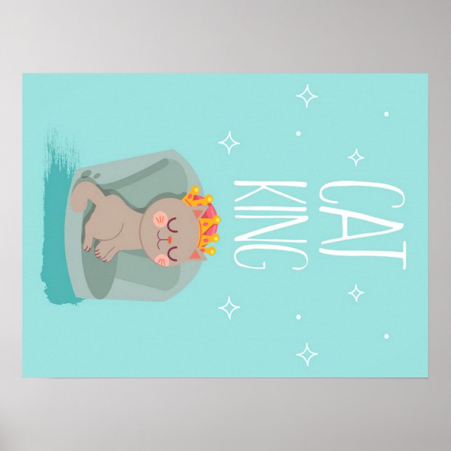 Cute Kung Cat, Cute Kitten Gift, Cat Lover Gift Poster (Framsidan)