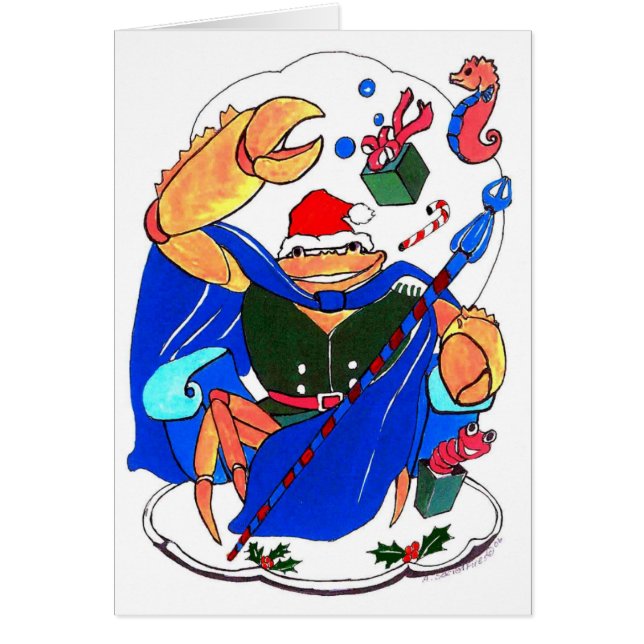 Cute Kung Crab Alaska Wildlife-julkort Hälsningskort (Framsidan)