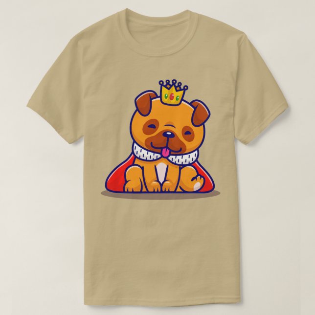Cute Kung Pug Hund Spipande Tecknad T Shirt (Design framsida)