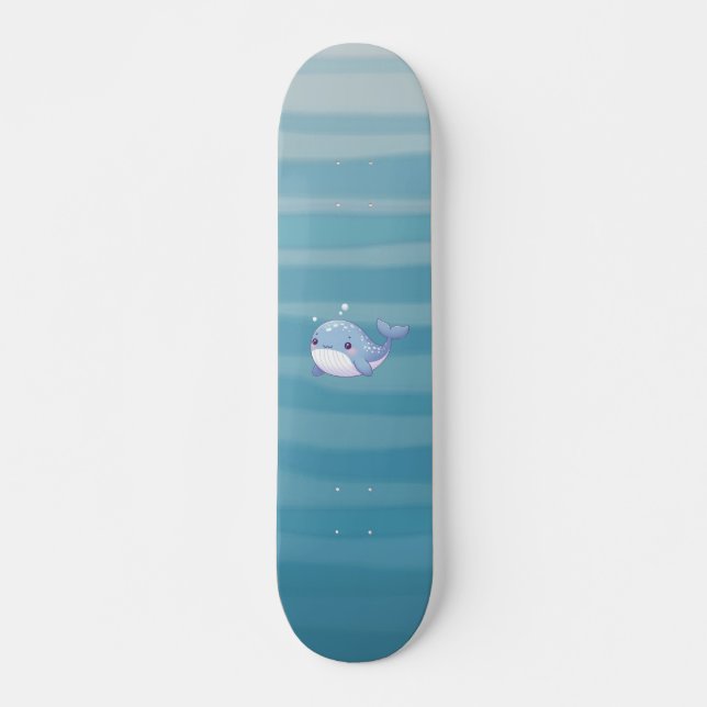 Cute, kust/nautiska val mini skateboard bräda 18,5 cm (Framsida)
